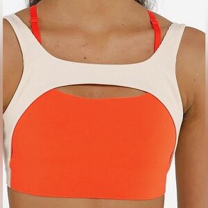 Nike yoga Indy sports bra orange and cream